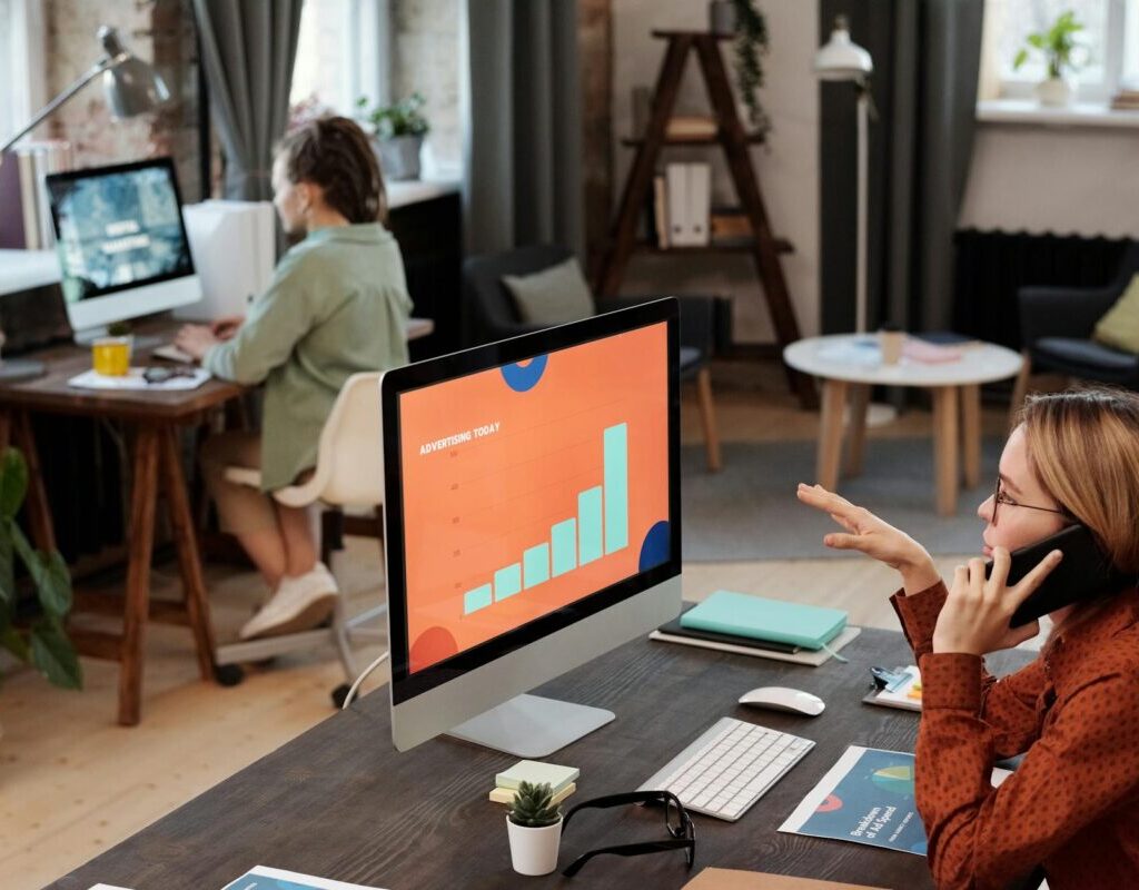 woman working in an office