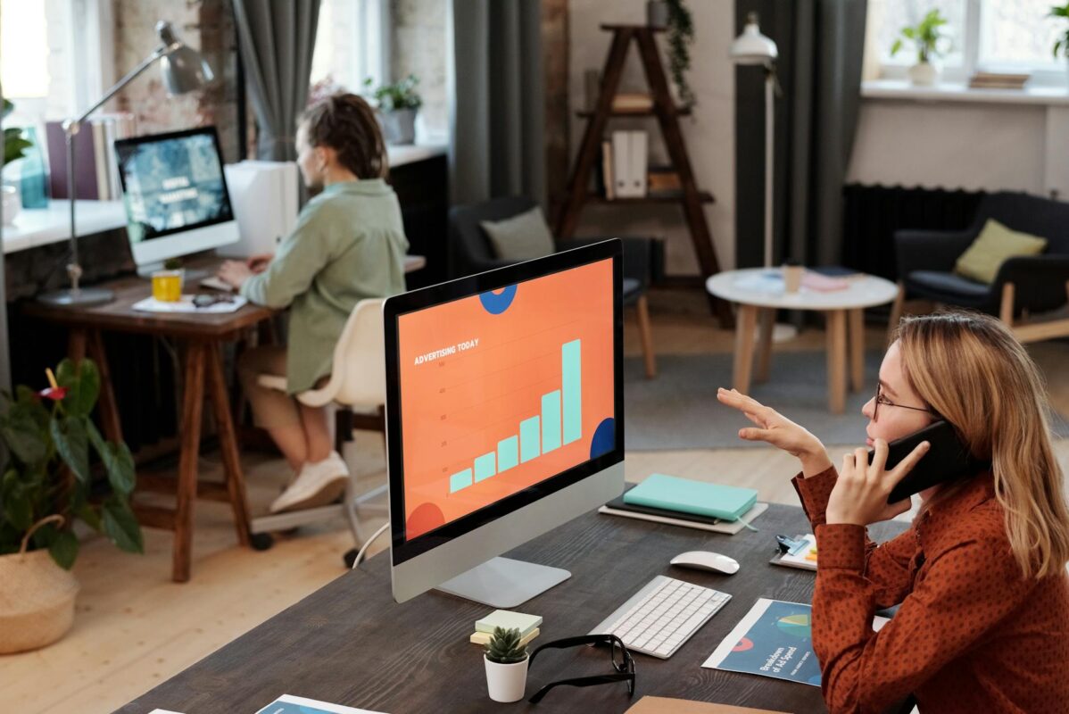 woman working in an office